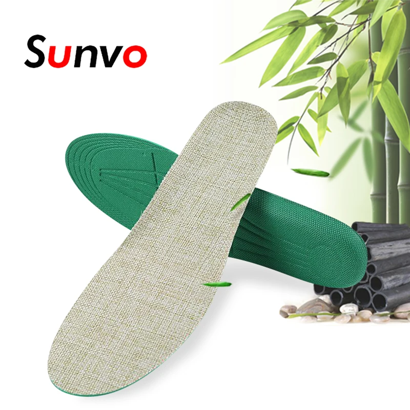 

Sunvo Hand-Woven Bamboo Charcoal Linen Soft Cushion Shoe Pads Unisex Sports Running Insoles Linen Casual Inserts for Men Women