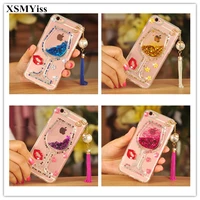 bling liquid quicksand transparent case for huawei p8 p9 p10 p20 p30 plus lite mate10 20 pro lady red wine glass soft back cover