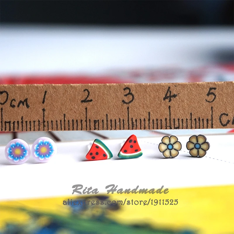 Милые детские украшения серьги-гвоздики в виде арбуза для женщин и девушек милые