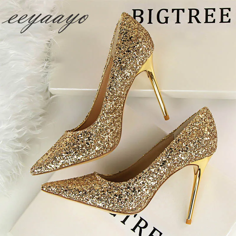 Женские свадебные туфли лодочки на высоком тонком каблуке с острым носком