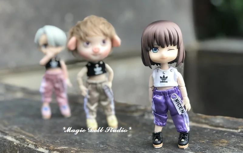[0B046] " Obusit11 наряды# Slik спортивные брюки и Вязаный топ комплект подходит для 1:12 Масштаб Кукла Одежда для розничной продажи