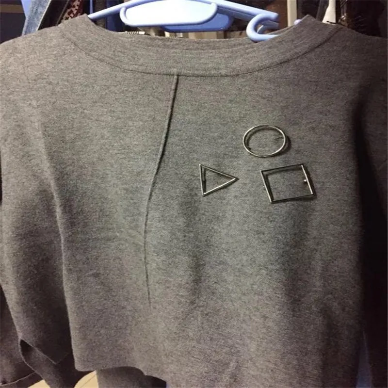 Модная Мужская и Женская Геометрическая брошка Круглый треугольный знак из