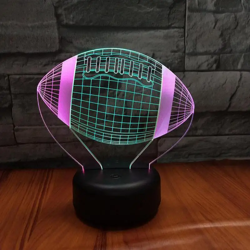 Ночной светильник для регби 3d Vision креативный цветной яркий светодиодный стерео с
