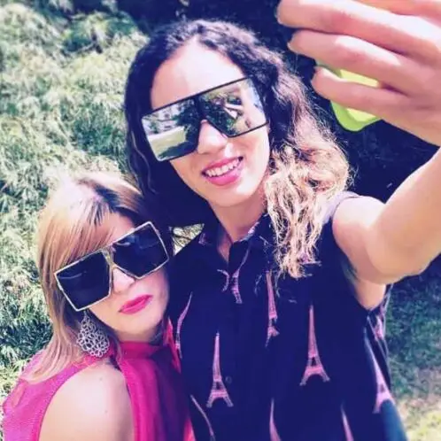 RunBird дешевые негабаритные Солнцезащитные очки женские квадратные плоские белые