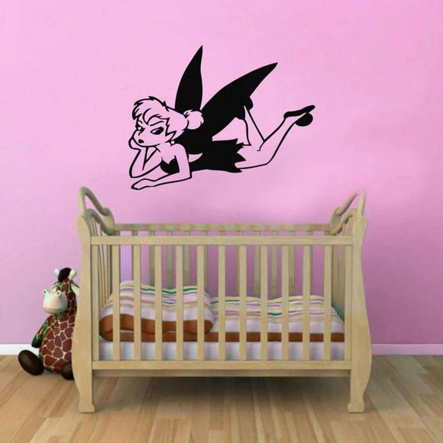 Эльф Девушка Наклейка на стену Питер Пэн крыло мультфильм дети спальня домашние