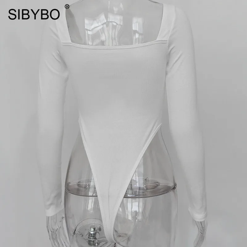 Sibybo, хлопковый сексуальный женский комбинезон с вырезом лодочкой, Осень-зима, Облегающий комбинезон с длинным рукавом, Женский Повседневный комбинезон с пуговицами