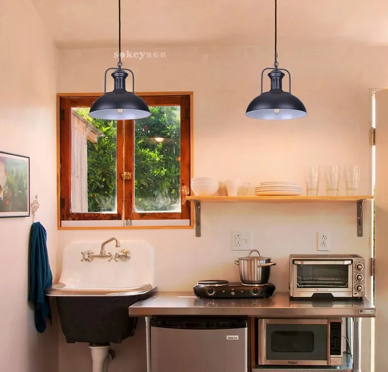 Промышленная металлическая Подвесная лампа для обеденного стола люстра