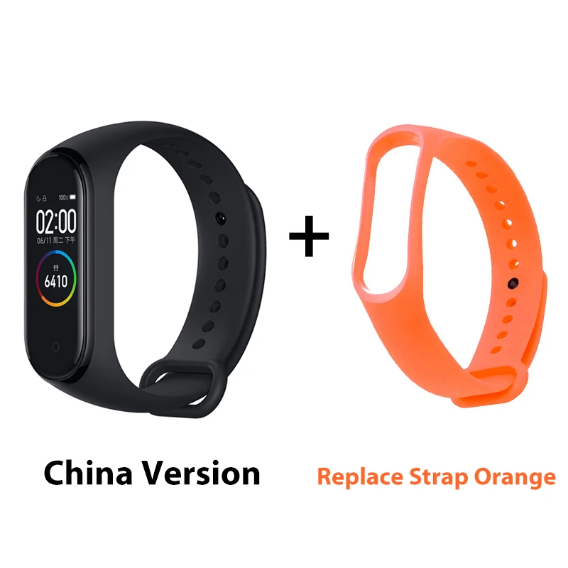 Оранжевый Xiaomi mi-браслет 4 музыкальный смарт-браслет mi Band 4 браслет пульсометр фитнес 135 мАч Bluetooth 5,0 цветной экран - Цвет: Оранжевый