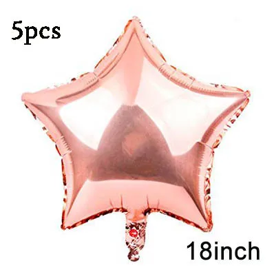 5pc rose gold star Розовые золотые воздушные шары на день рождения, свадебные шары, кольцо с бриллиантом, фольгированный шар для невесты, воздушный шар, декор для свадьбы и Помолвки - Цвет: 5pc rose gold star
