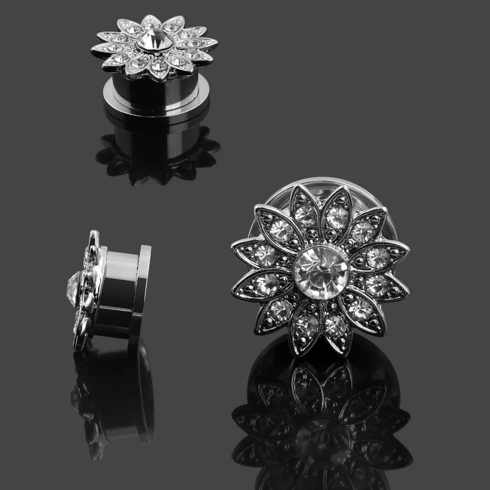 5pairs/lot Stainless Steel Ear Expansions Pierces Stretchers Screwed Flesh Plugs Earlet Tunnel for Women Man Body Piercing J | Украшения и