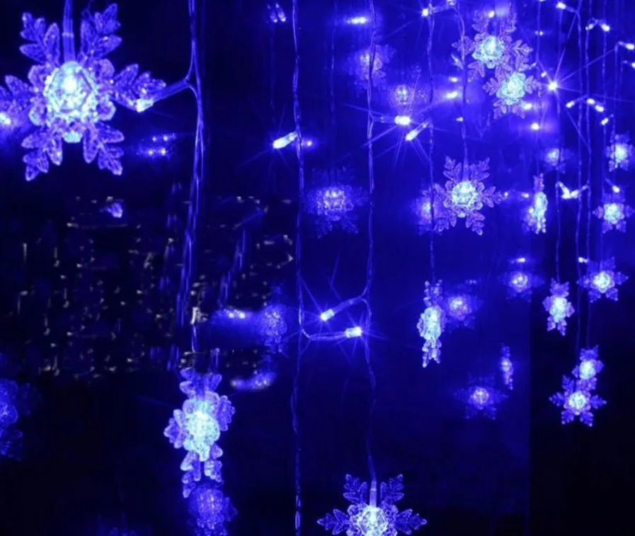 3 5 м 100led 16 шт Снежинка светодиодная занавеска гирлянда лампа для сада