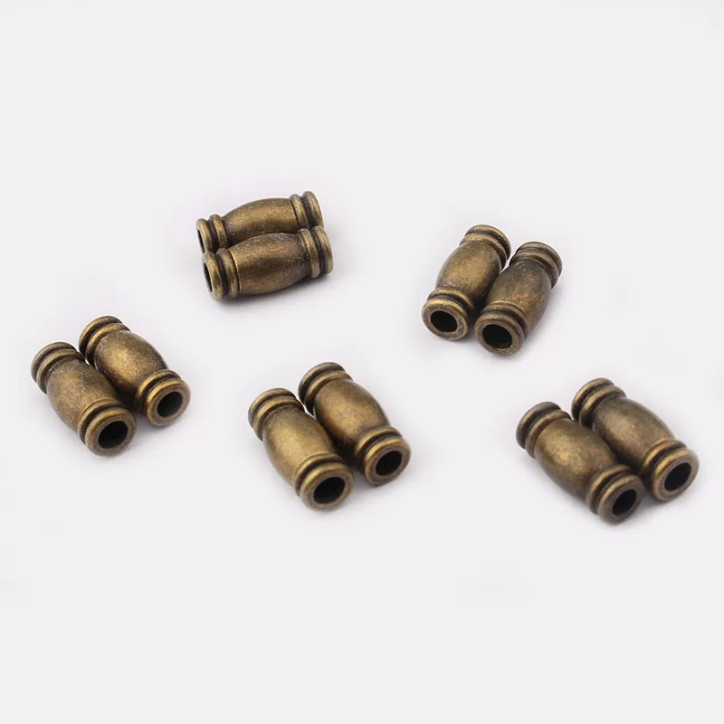 5 Sets Antique Bronze Oak Barrel Magnetic Clasps For 4mm Round Leather Cord DIY Bracelets Connectors Accessories Making Fittings | Украшения