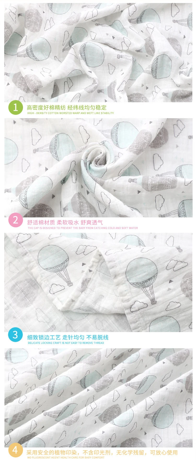 1Pc Muslin Cotton Baby Swaddle Wrap Newborn Wipes Blankets Bath Gauze Infant Sleepsack Stroller Cover Play Mat Baby Deken
