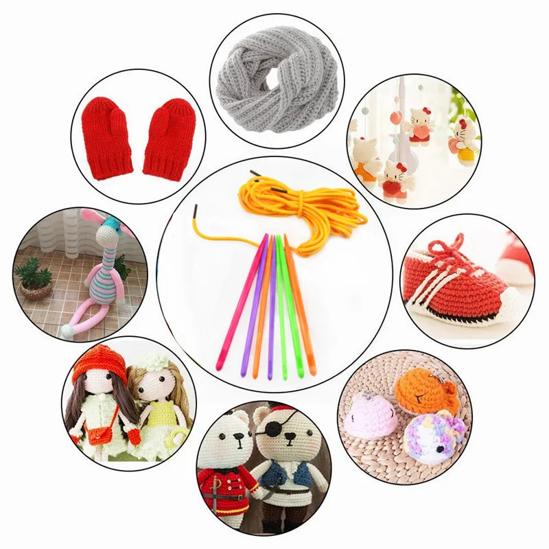 Многоцветные пластиковые вязальные иглы KOKNIT крючки для вязания крючком 7