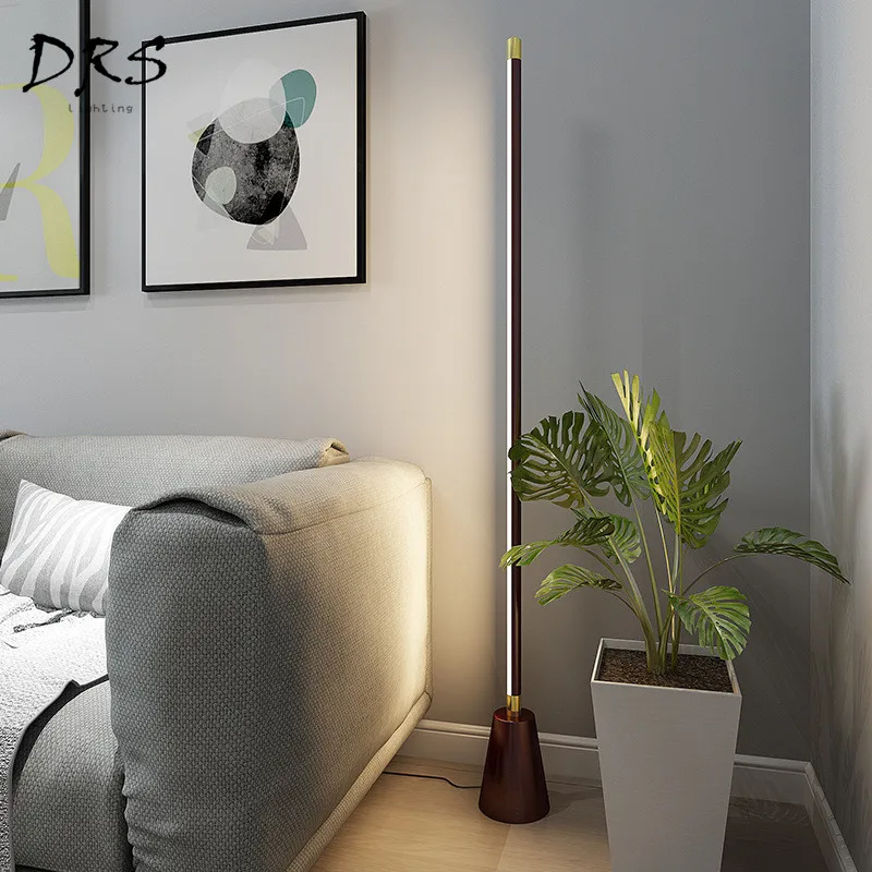 Ins Japanese Solid Wood Floor Lamp Simple Creative Led Living Room Standing Nordic Modern Lighting Home Decor | Лампы и освещение
