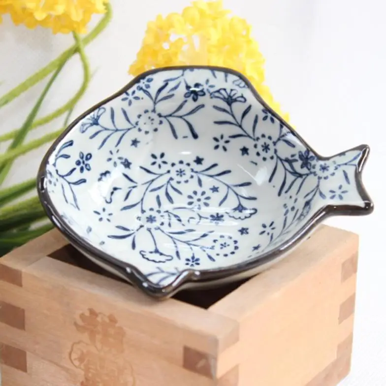 Фарфоровая керамическая посуда в форме рыбы тарелка для творчества блюдо