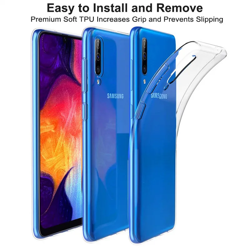 Для Samsung Galaxy A10 A20 A20e A30 A40 A50 A60 A70 мягкий чехол прозрачный TPU для SM-A505F A 30 50