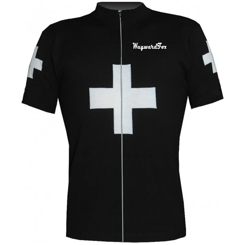 Новый стиль белый узор Велоспорт Джерси одежда бренд Мужская короткая черная