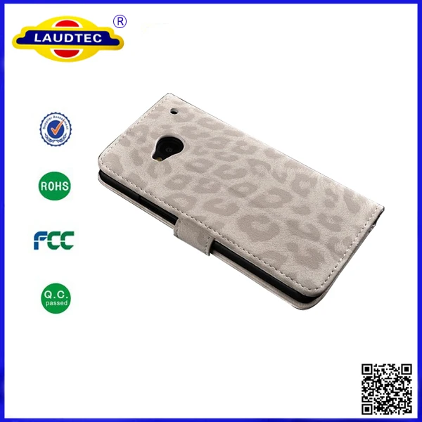 200pcs/lot Made in China Leopard Flip Wallet Leather Case Cover For HTC One 2(M8) Free Shipping--Laudtec |