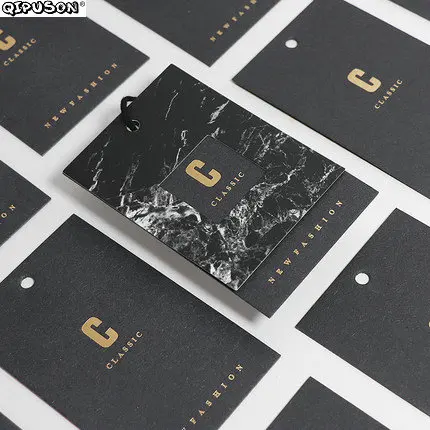 PK012 бирка на заказ брендовая одежда Тисненая Бумага висячая Золотая фольга два