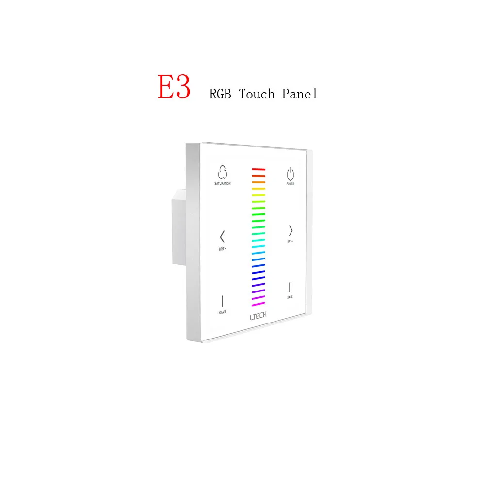 LTECH E1 E1S Dimming/ E2 CT/ E3 E3S RGB Touch Panel Wall Mount Dimmer DC12-24V Input 4A*2CH Output Switch Controller | Лампы и