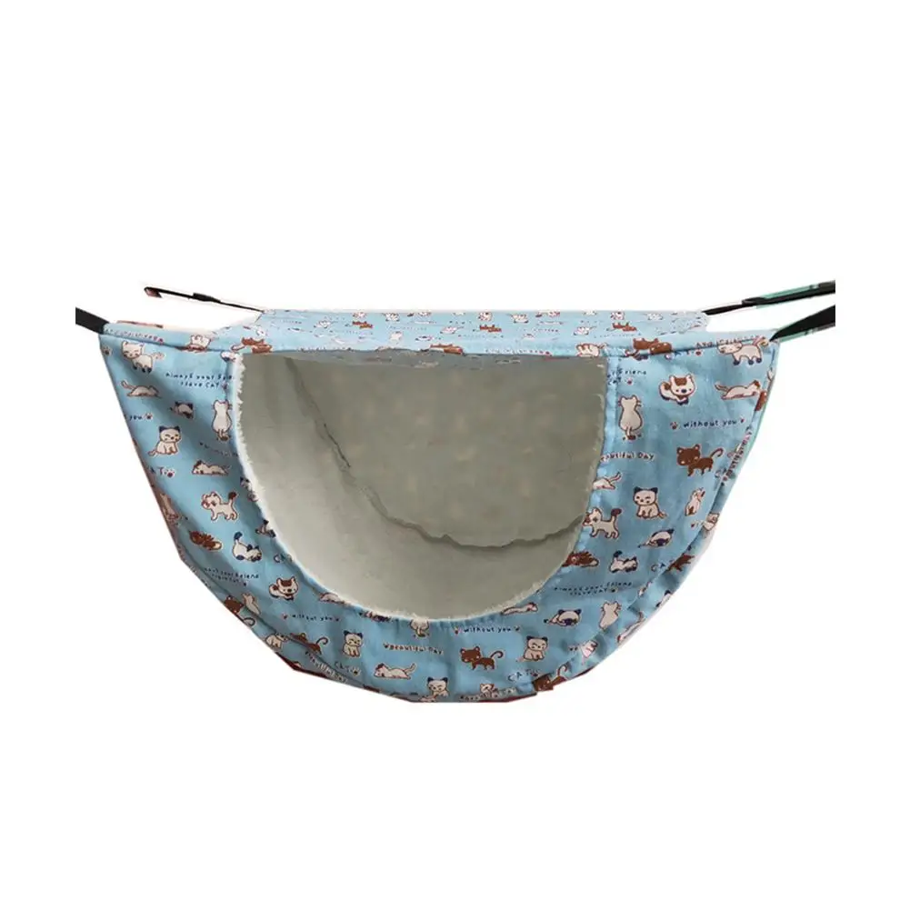 Blue Маленькие животные, подвесная кровать, гамак, клетка для хомяка, мультяшный животный принт, домик для домашних животных, для морских свинок, хорьков, белок, кроликов, 20е - Цвет: Blue