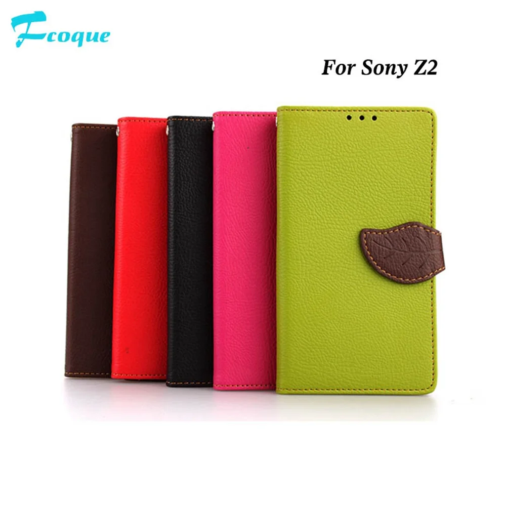 Fcoque кожаный чехол для телефона Sony Z2 ультра тонкий кошелек Флип держатель карты