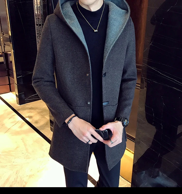Тренч Новое поступление Англия Стиль Slim Fit Высокое Качество Ветровка Осень Популярные Для мужчин Тренч