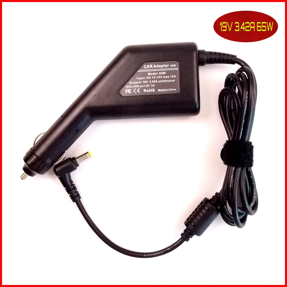 Laptop DC Power Car Adapter Charger 19V 3.42A + USB Port for Acer Aspire 9110 9112 9114 9103 5633 5634 5650 5670 5672 |