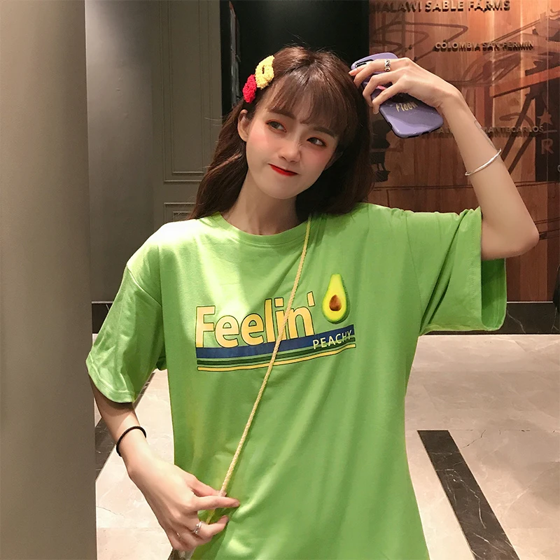 Футболка женская с коротким рукавом Повседневная Свободная рубашка в Корейском