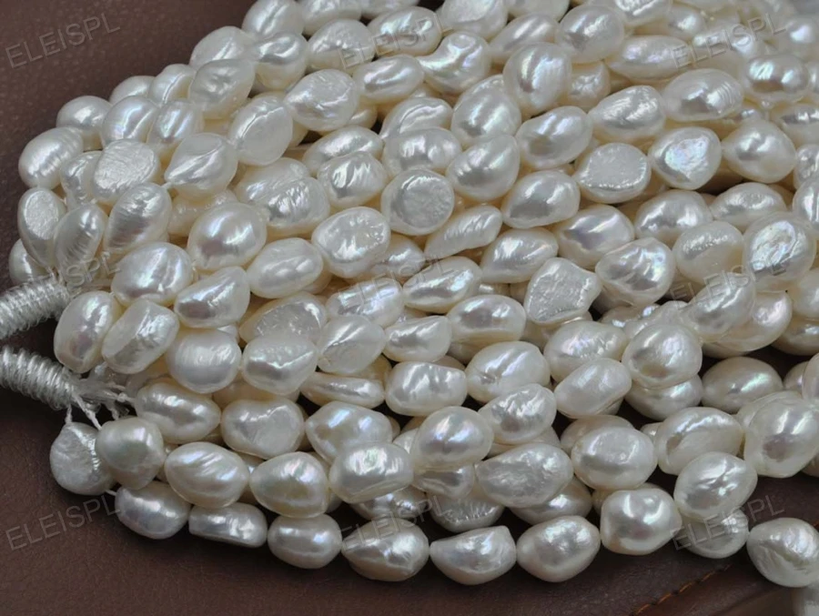 

wholesale 5 strands 11-13mm white Baroque pearl loose strings