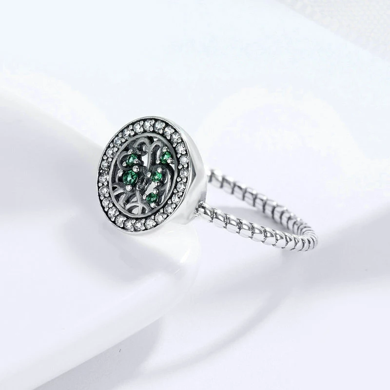 

HOMOD 2019 New Fashion Silver Color Tree Of Life Brand Finger Rings for Women Luxury Ring Jewelry Anel Xmas Gift