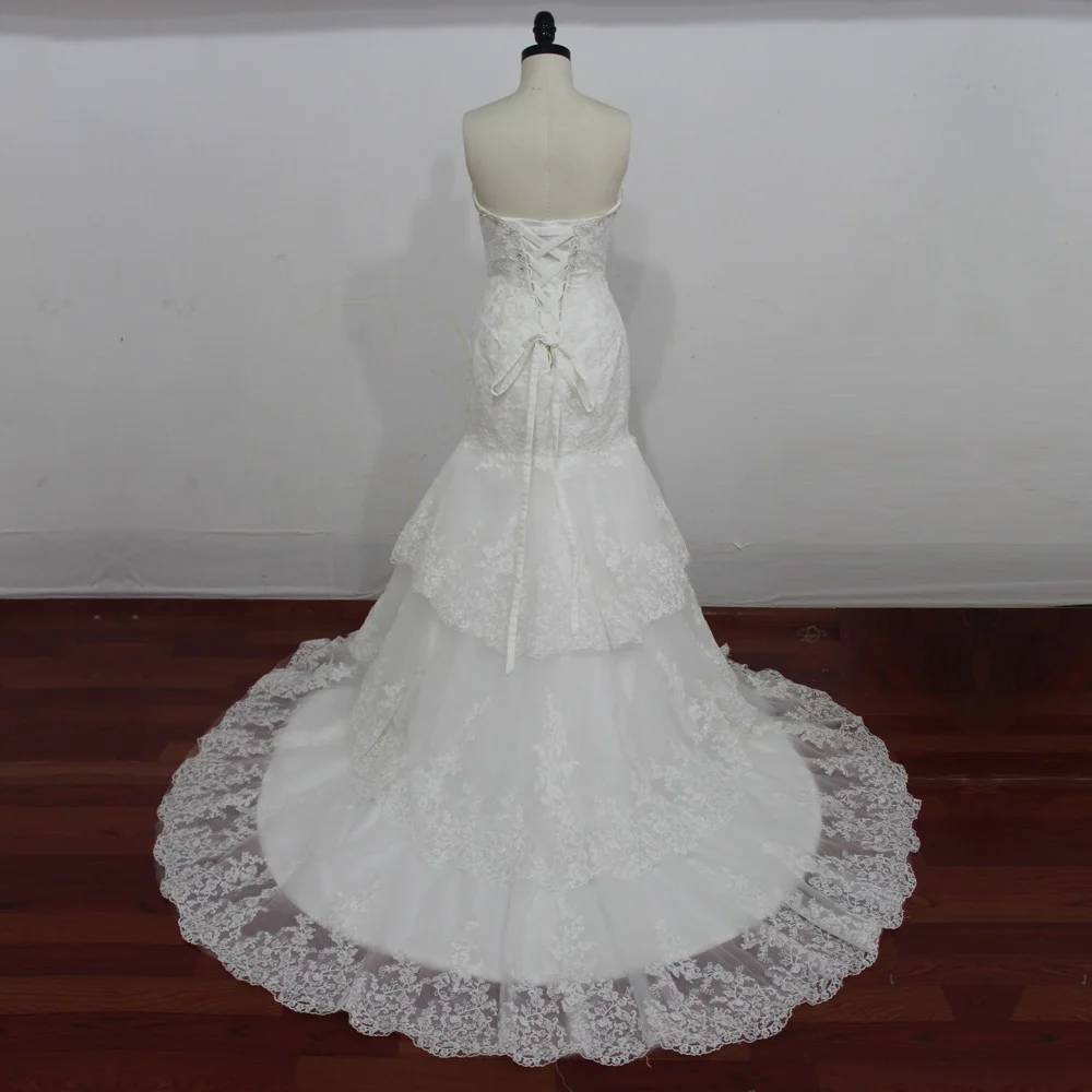 AL08 Свадебные платья для милой невесты с кристаллами Многоярусное свадебное