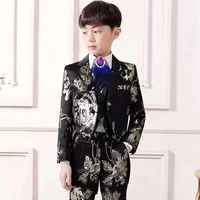 black notched lapel boy suits one button wedding suits for boy children party tuxedos boys smoking blazer jacketpantvest