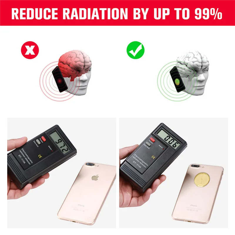 Здоровья исцеления анти радиации Круглый Золотой стикер против EMF скалярный щит