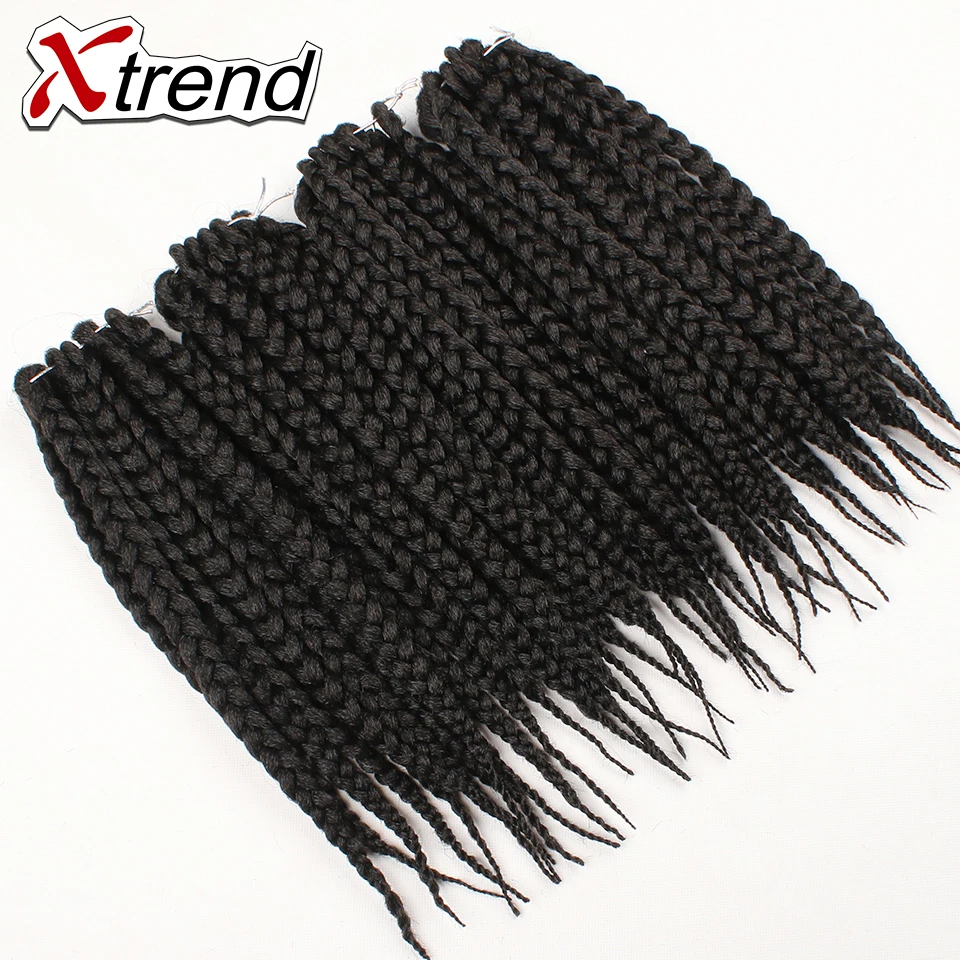 Xtrend вязаные крючком волосы 14 дюймов 12 корней синтетические плетеные удлинители