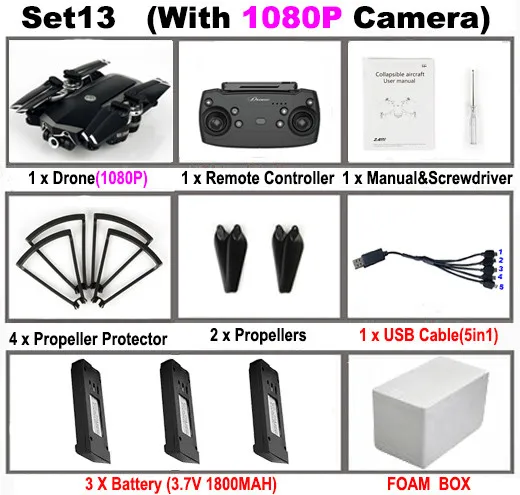 Set13 JDRC JD-20S JD20S WiFi FPV RC Дрон с широкоугольным 2MP HD камерой Профессиональный вертолет складной Дрон RC Квадрокоптер игрушки RTF - Цвет: Set13