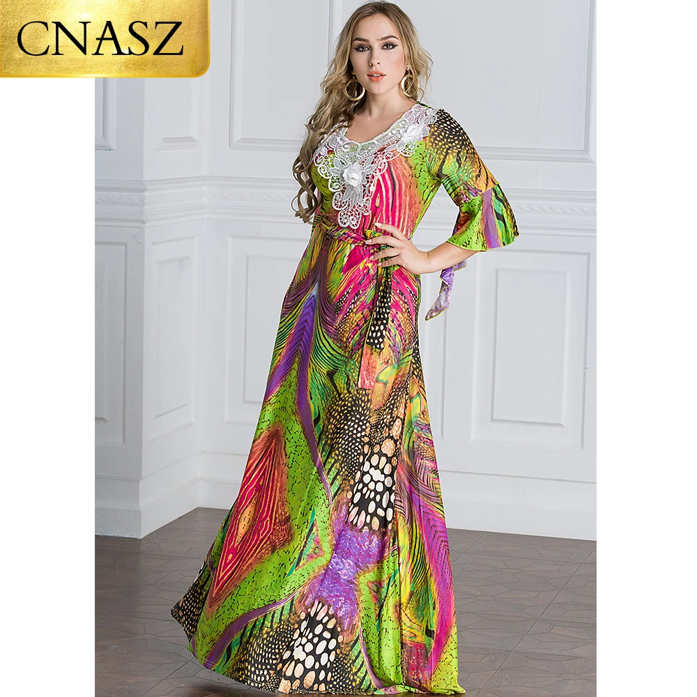 Мусульманское платье-абайя контрастных цветов в Дубае мусульманская одежда для