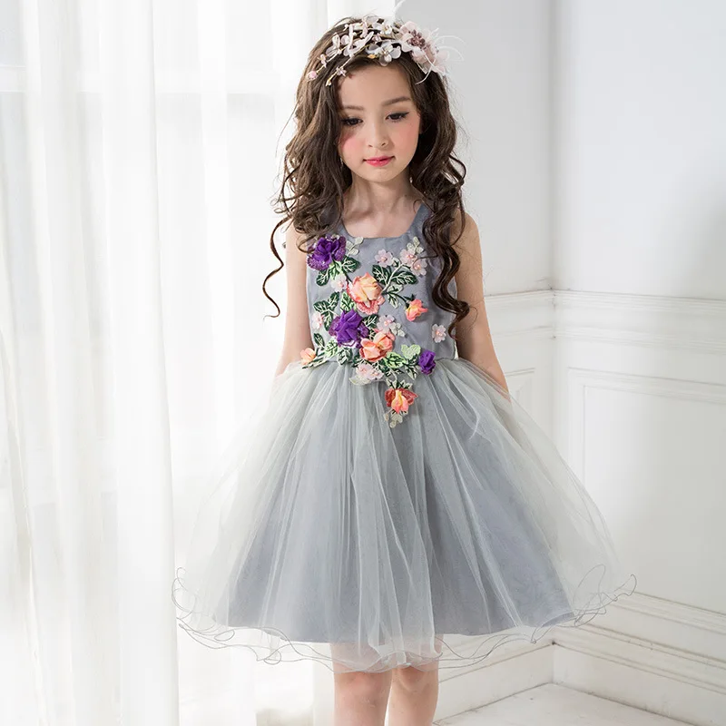 Высококачественное Брендовое детское платье с вышивкой для девочек Детские