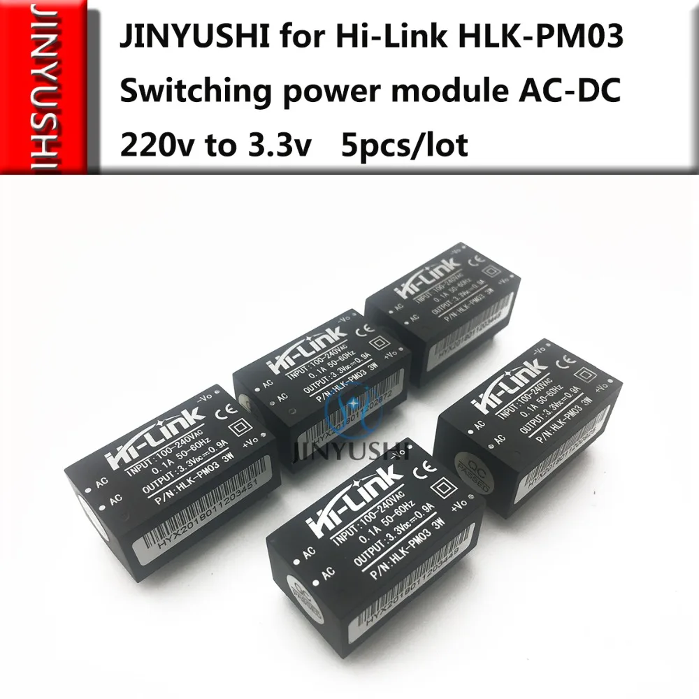 5pcs/lot JINYUSHI for Hi-link AC-DC PM03 HLK-PM03 220V to 3.3V Step down power supply module 100% New&Original