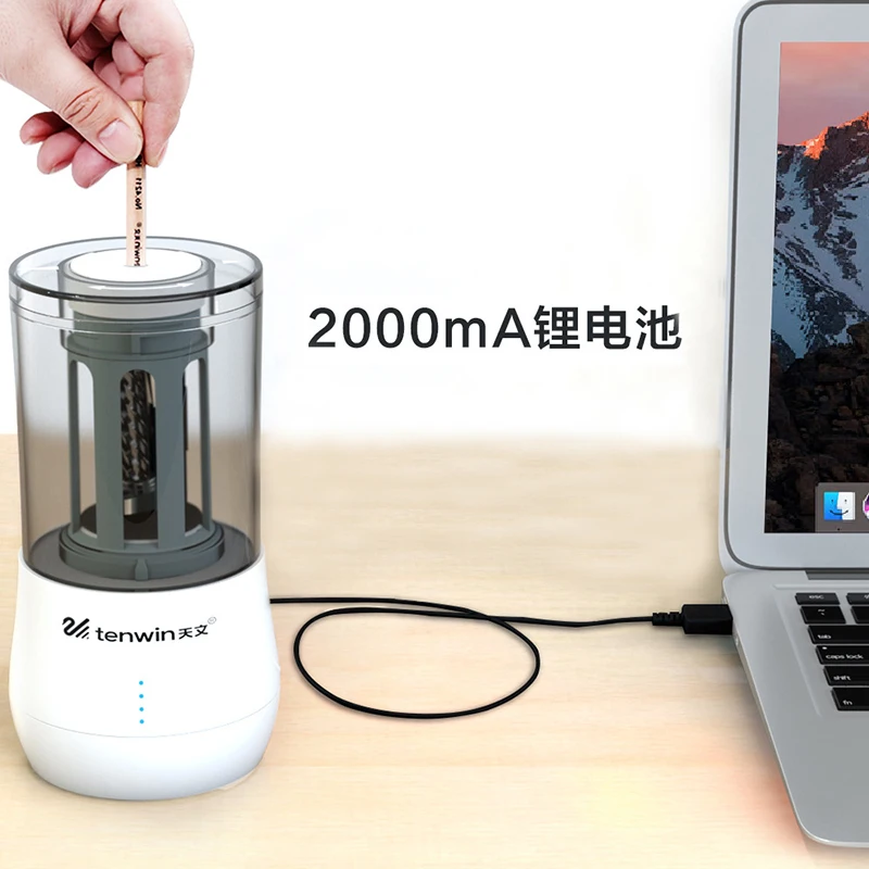 Tenwin Art, профессиональная электрическая точилка для карандашей, Usb зарядка, автоматическая точилка для карандашей для детей, канцелярские принадлежности, школьные принадлежности