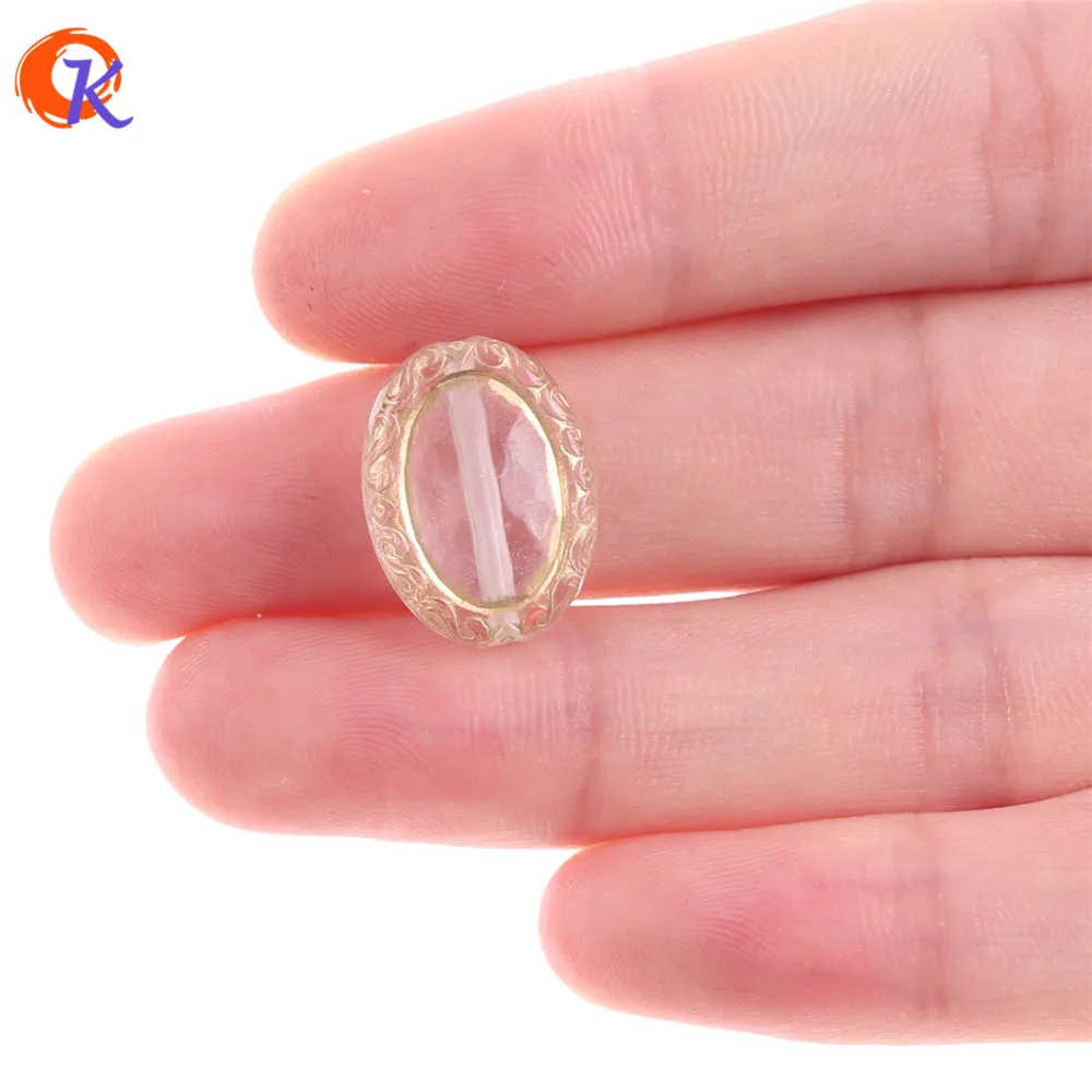 

Cordial Design 600pcs 13x17mm Acrylic Beads/Antique Effect Bead/Oval Shape Bead/Gold Stripe Bead/Hand Made/Jewelry Accessories
