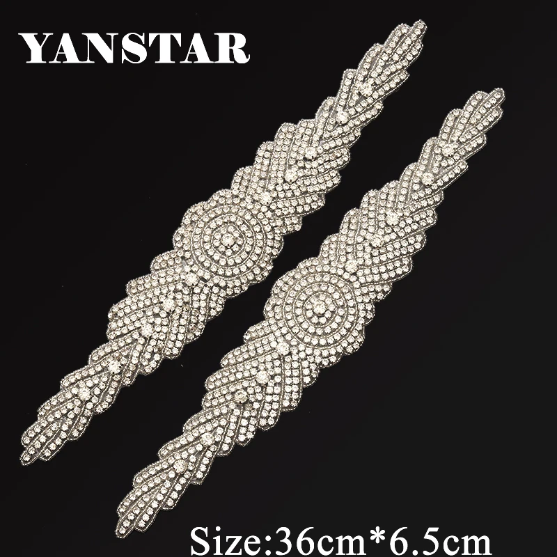 YANSTAR оптовая продажа (30 шт.) стразы аппликации для свадебного пояса Серебряные