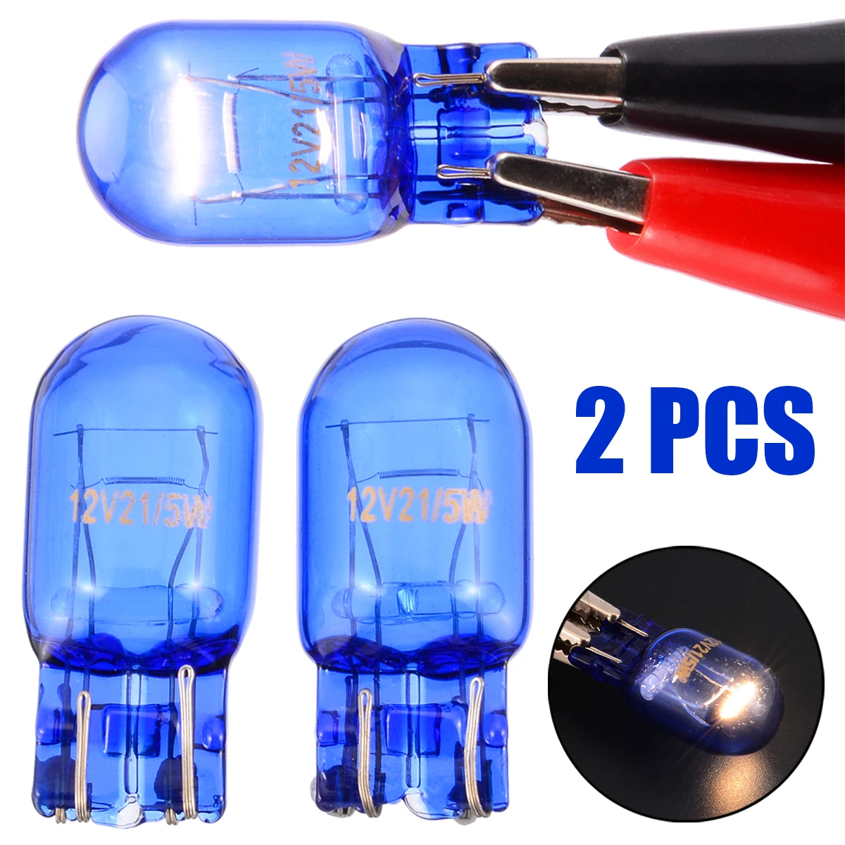 

Mayitr 2pcs T20 7443 W21/5W 6500k Halogen White DRL Sidelight Turn Signal Indicators Stop Brake Tail Light Bulb