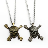 movie pirates of the caribbean necklace jack skull pendant fashion link chain necklaces pendants women men gifts jewelry