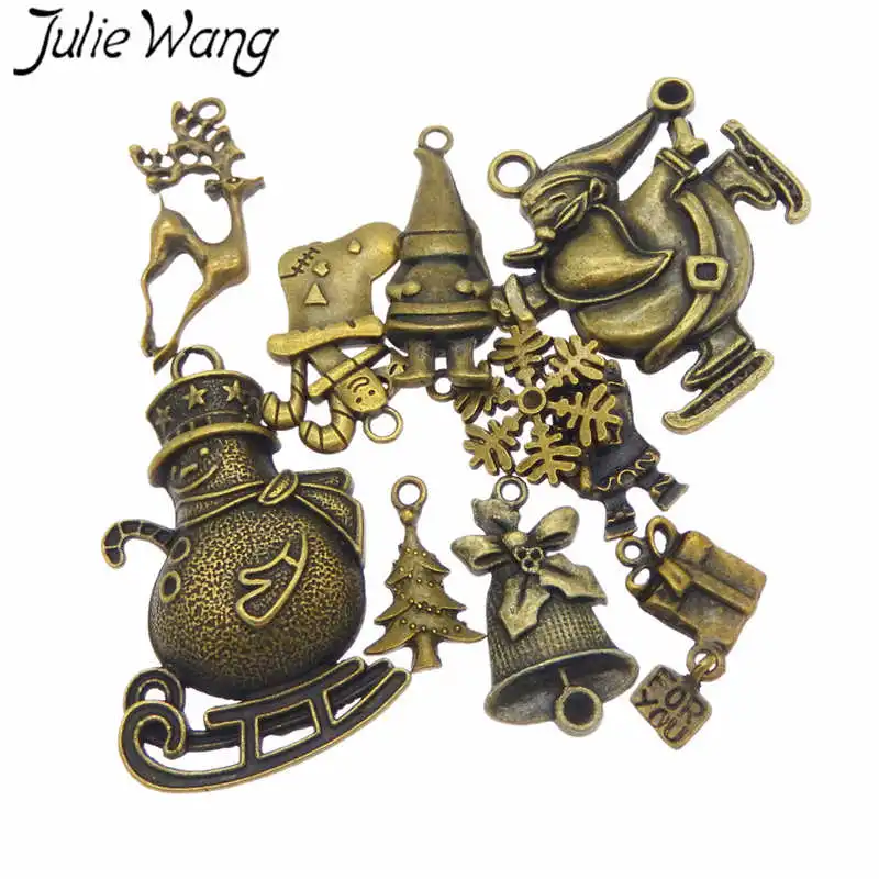 Julie Wang античные цвета смешанные Рождественские Подвески в виде оленя