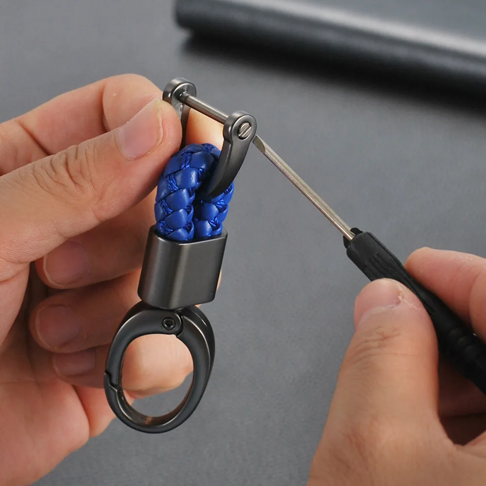 1 шт. модный кожаный плетеный брелок ручной работы с пряжкой подковы