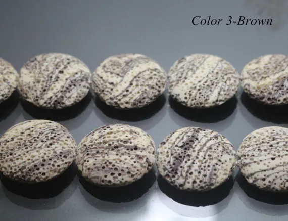 

Lava beads, Volcanic rock Beads,coin shape beads, 15 inches 1 strand,27x8mm