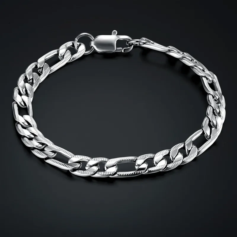 Vintage Figaro Chain Link Bracelet For Women/Men Wholesale Braslet Gold Color Stainless Steel Jewelry Pulseira | Украшения и