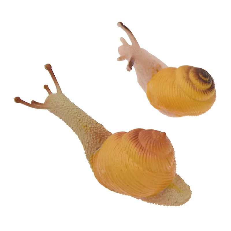 

2pcs Artificial Snail Model PVC Doll House Miniature Figurine Kawaii Sand Table Gardens Home Decoration